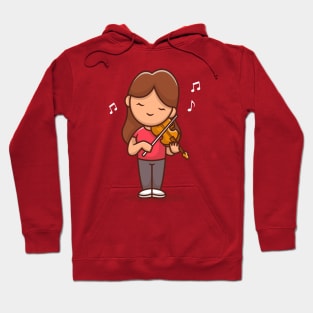 Cute Girl Playing Violin Hoodie